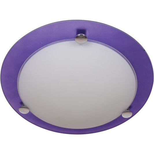 Plafón Redondo TIERRA E14 Berenjena y Blanco Lumit - 30 cm | Interlusa · Ref. 006983018