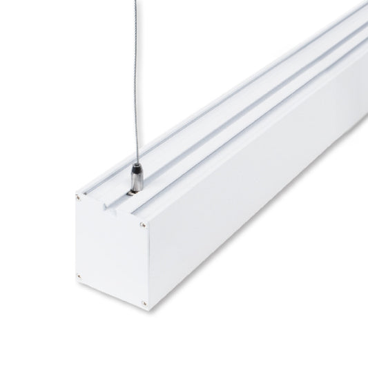 Barra Colgante LED Linex B2 60 cm 20W Blanco Interlusa instalada en ambiente decorativo de salón o dormitorio | Interlusa