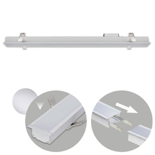 Barra Empotrable LINEX B2 120 cm LED 40W 3200 lm 4000K Techtouch - Aluminio, 3000 K | Interlusa · Ref. 228661