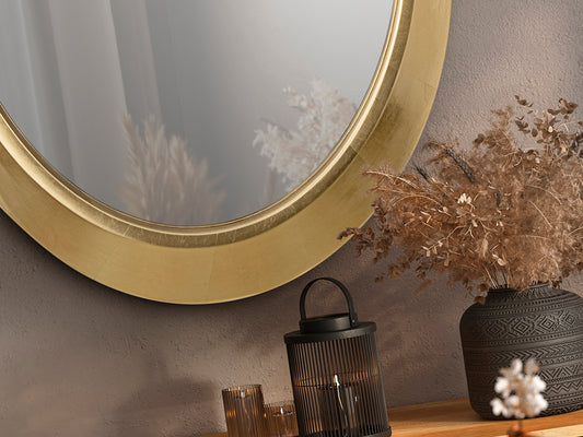 Espejo Ovalado Alan 87 cm Pan de Oro Schuller en ambiente decorado | Schuller