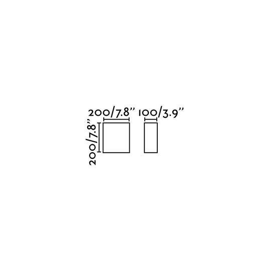 Plano con medidas de Aplique de Pared Cotton SQ 200 cm Beige 1L FARO · Ref. 66411