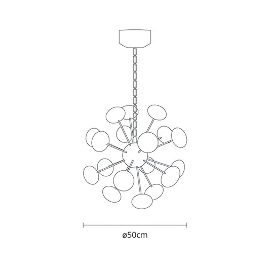 Lámpara de Techo PLANETT 50 cm LED 18x5W 3300 K 6750 lm Champán Lumit - imagen 2 | Interlusa