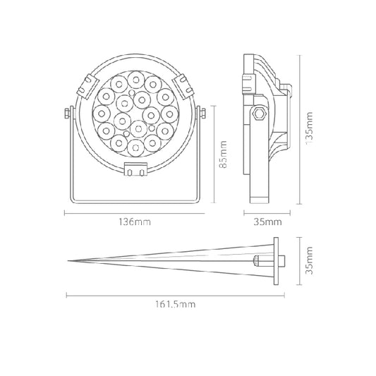 Pincho de Exterior Mi-Light RGB 9W LED IP65 Negro Lumit - imagen 2 | Interlusa