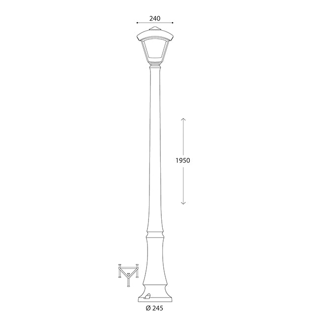 Farola de Exterior DARIO 195 cm CCT Resina Blanca Fumagalli - imagen 3 | Interlusa
