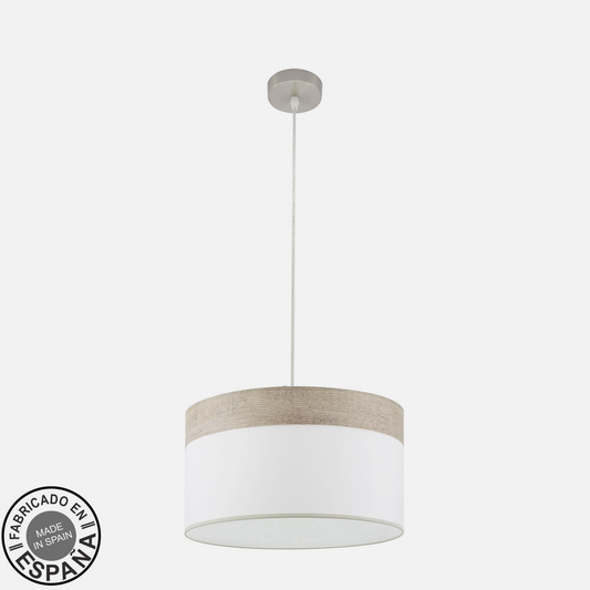 Pantalla Textil Cloe Níquel/Blanco-Madera Gris – vista 2 · Ref. 175494083
