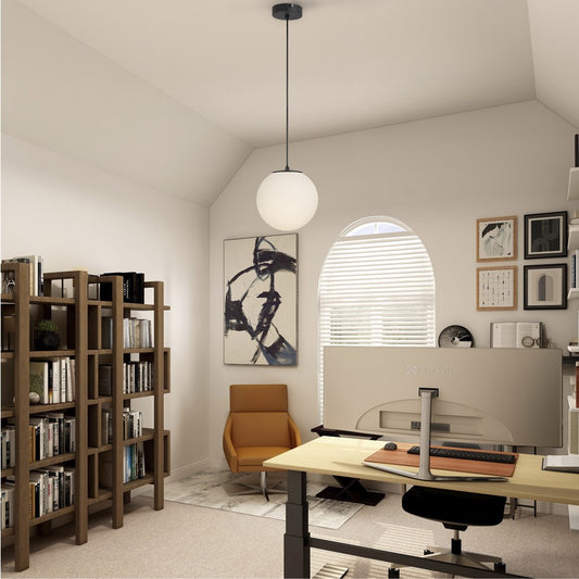 Lámpara Colgante Boston Negra con Tulipa de Cristal Opal E14 CristalRecord - imagen 2 | CristalRecord