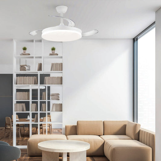 Ventilador de Techo con Luz LED Milky Eco 48W Blanco CristalRecord - imagen 2 | CristalRecord