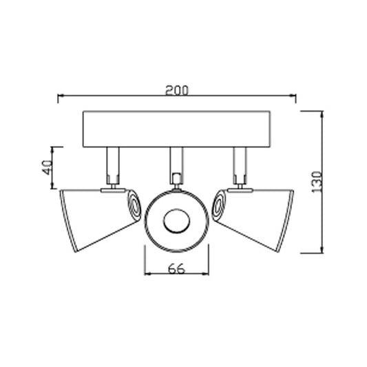 Plafón LED de 3 Focos 15W 960 lm 4000K Níquel 20 cm CristalRecord - imagen 2 | CristalRecord
