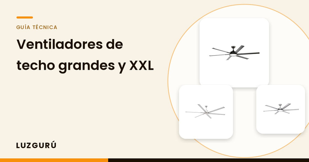 Ventiladores de techo grandes: guía de modelos XXL. Fotos de producto: Ventilador de Techo con Luz LED BigBen, Ventilador…