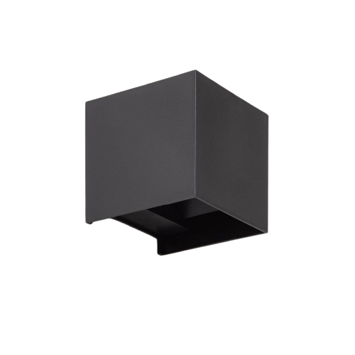 Aplique LED IP65 de Muñoz e Hijos (Apliques Exterior) en color negro cuadrado con iluminación bidireccional - Ref 005117.

