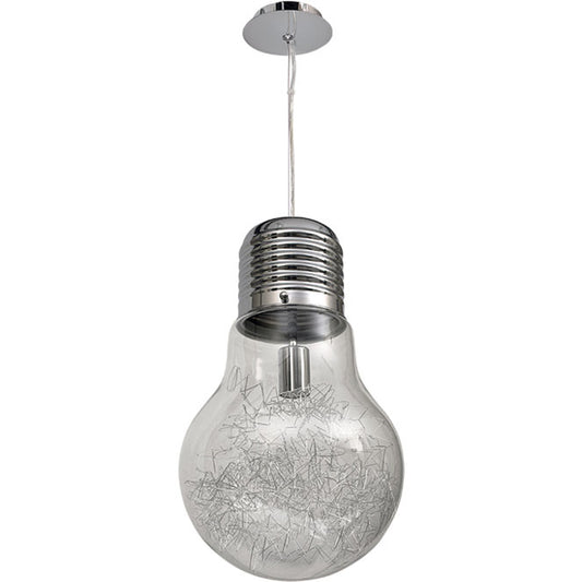 Lámpara Colgante LUZ 29 cm Altura Regulable Transparente y Cromo Interlusa - vista principal | Interlusa