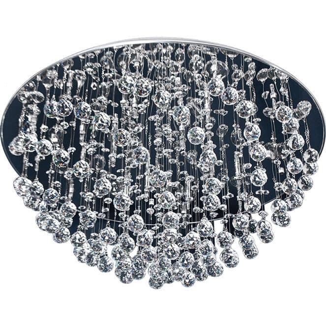 Plafón de Cristal HERMINIA 90 cm Redondo Cromo Interlusa - vista principal | Interlusa