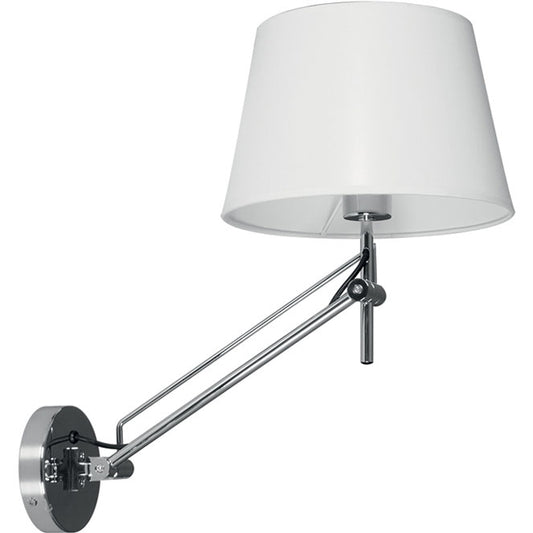 Aplique de Pared CAPRICE 48 cm E27 60W Articulado Blanco y Cromo Lumit - vista principal | Interlusa
