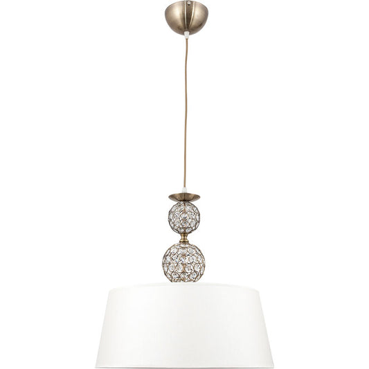 Lámpara Colgante KEGAN 45 cm Cuero y Blanco Interlusa - vista principal | Interlusa