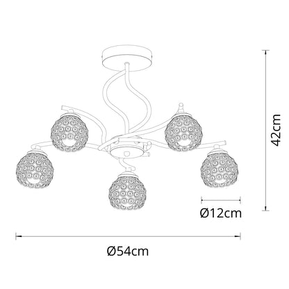 Lámpara de Techo Balbina 55 cm Cuero Clásica Interlusa - imagen 3 | Interlusa
