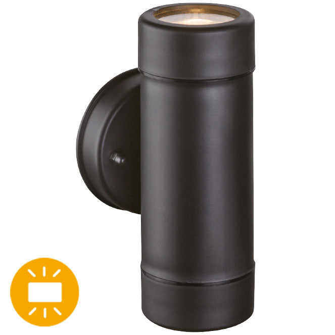 Aplique Exterior TUELA IP44 Negro 2xGU10 Luz Arriba y Abajo Lumit - vista principal | Interlusa