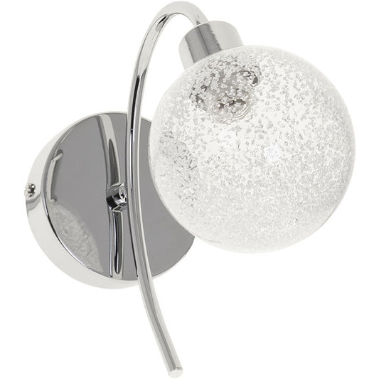 Aplique de Pared VITA 23 cm Cromo con Bola de Cristal Interlusa - vista principal | Interlusa