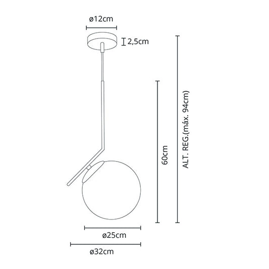 Lámpara Colgante AIMEE 32 cm Altura Regulable Oro Interlusa - imagen 2 | Interlusa