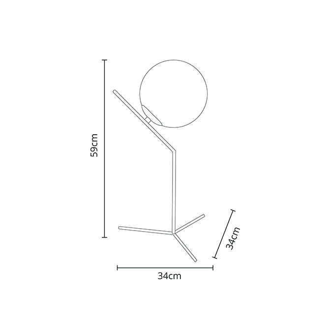 Lámpara de Sobremesa AIMEE 59 cm Cromo Interlusa - imagen 2 | Interlusa