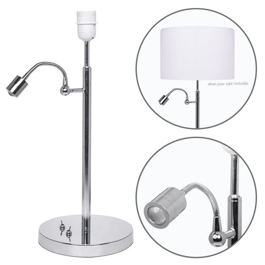 Base para Sobremesa MELTON con Brazo de Lectura Regulable Cromo Interlusa - vista principal | Interlusa