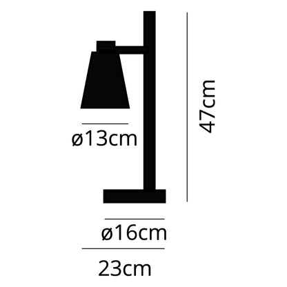 Lámpara de Sobremesa DALVA 47 cm E27 11W Negra y Madera Natural Lumit - imagen 2 | Interlusa