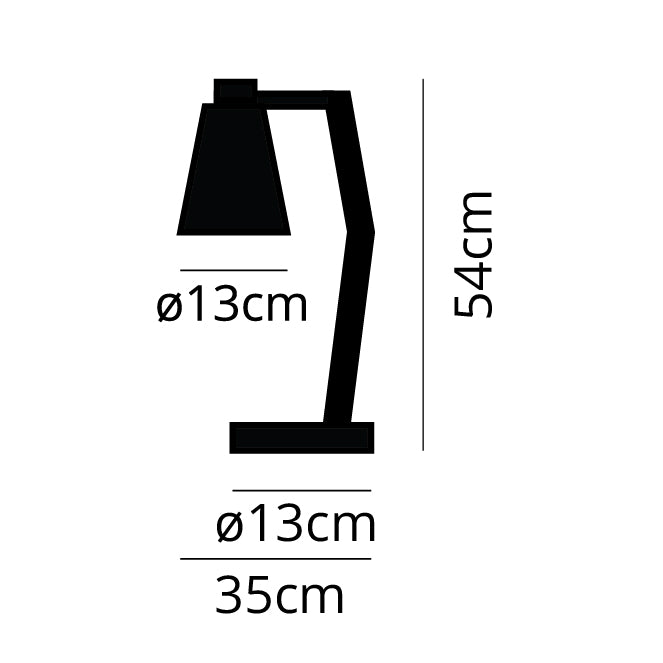 Flexo de Sobremesa DARCI 35 cm E27 11W Negro Madera Natural Lumit - imagen 3 | Interlusa