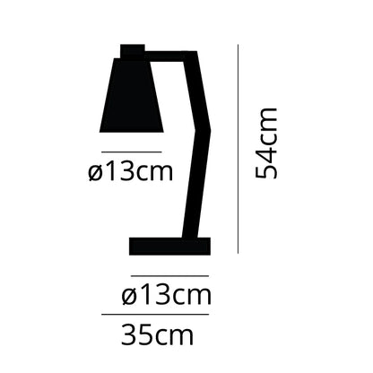Flexo de Sobremesa DARCI 35 cm E27 11W Negro Madera Natural Lumit - imagen 3 | Interlusa