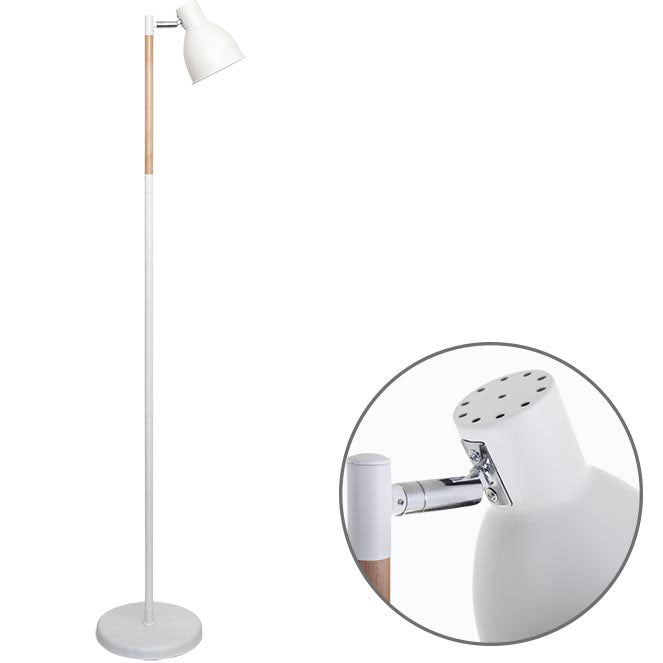 Lámpara de Pie DELZA 147 cm E27 11W Blanco y Madera Natural Lumit - vista principal | Interlusa