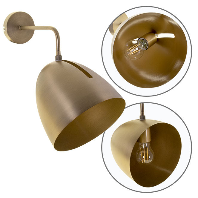 Aplique de Pared INOI 1xE27 Bronce Estilo Vintage Interlusa - vista principal | Interlusa