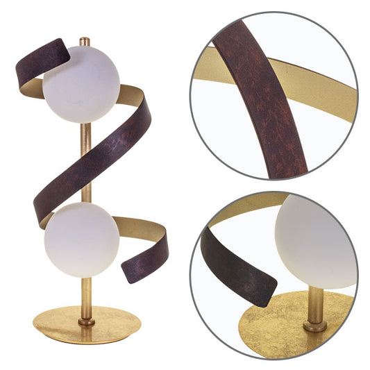 Lámpara de Sobremesa INARA 42 cm Oro Metal y Vidrio Interlusa - vista principal | Interlusa