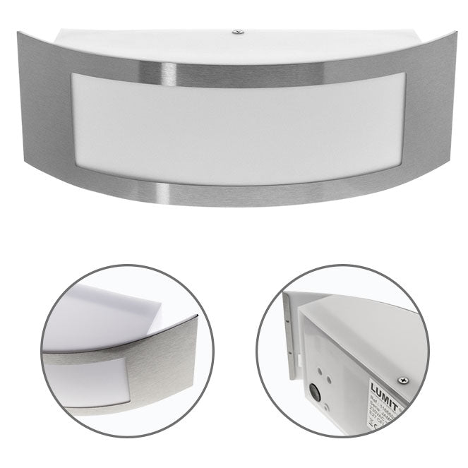 Aplique Exterior JAMOR 31 cm IP44 Acero Inoxidable E27 Lumit - vista principal | Interlusa