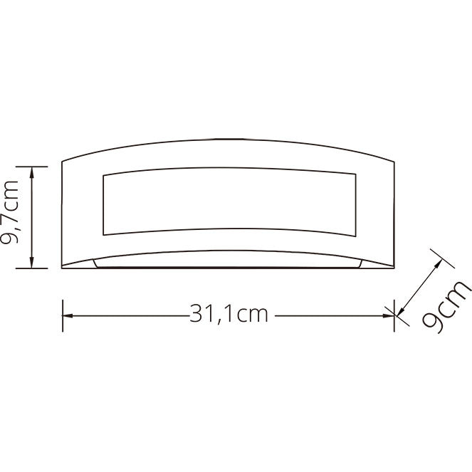Aplique Exterior JAMOR 31 cm IP44 Acero Inoxidable E27 Lumit - imagen 3 | Interlusa