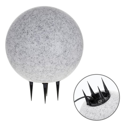 Bola de Luz con Clavo Exterior Bonina 30 cm Granito IP65 Lumit - vista principal | Interlusa