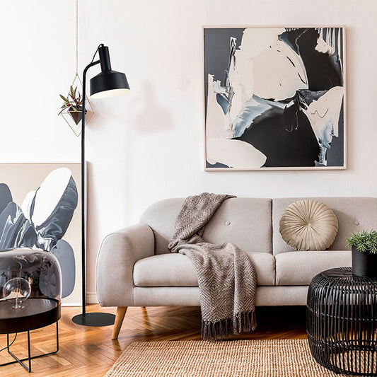 Lámpara de Pie LEANA 136 cm Vintage Negro Interlusa - imagen 2 | Interlusa
