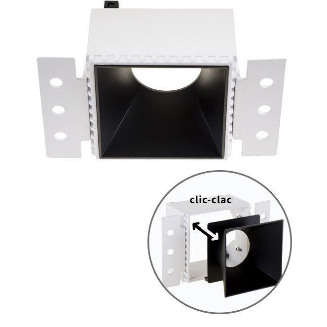 Aro para Downlight Empotrable HAPI Cuadrado Negro Interlusa - vista principal | Interlusa