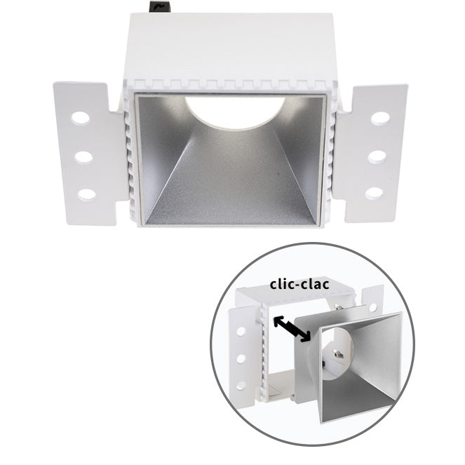 Aro para Downlight Empotrable HAPI Cuadrado Plata LUMIT Interlusa - vista principal | Interlusa