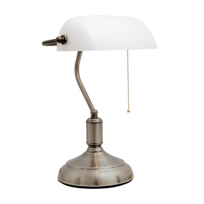 Flexo de Sobremesa Bancario 39 cm Níquel y Blanco Interlusa - vista principal | Interlusa