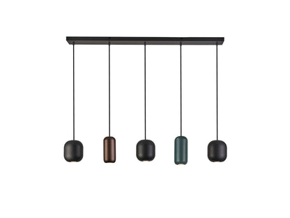 Lámpara Colgante Nimes 5 Luces Negro Mate Multicolor Schuller - vista principal | Schuller
