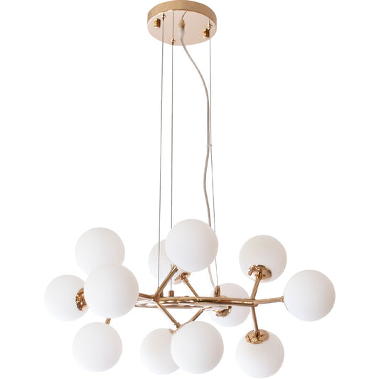 Plafón Clásico ANABEL 65 cm Dorado y Blanco con 12xG9 Interlusa - vista principal | Interlusa