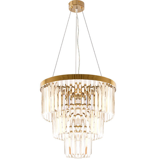Lámpara de Techo OLFUS 45 cm 5xE14 40W Cristal Transparente y Oro Lumit - imagen 2 | Interlusa