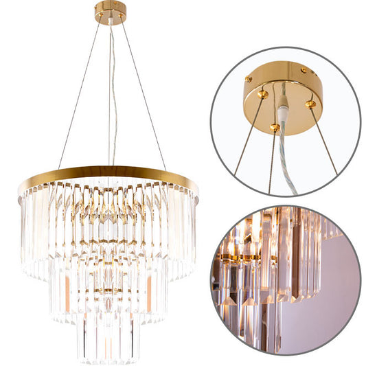 Lámpara de Techo OLFUS 53,5 cm Cristal Transparente y Oro Interlusa - vista principal | Interlusa