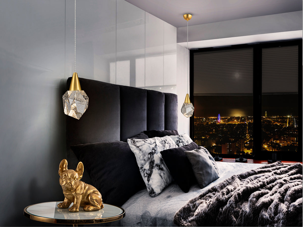 Lámpara Colgante Aquaria 1 Luz LED Oro Mate Schuller en ambiente decorado | Schuller