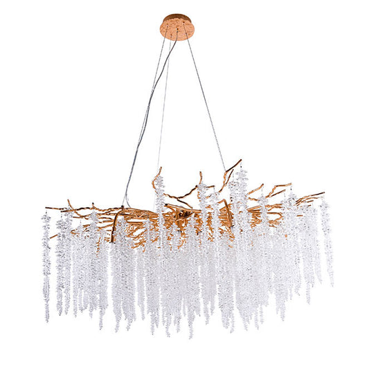 Lámpara de Techo Chamonix 120 cm Cristal Transparente Dorada LUMIT Interlusa - vista principal | Interlusa · Ref. 162851829