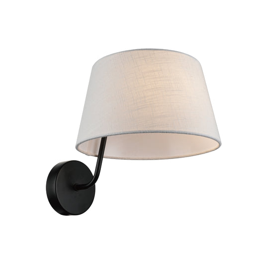 Aplique de Pared MARIZA 29.5 cm E14 14W Negro con Pantalla Beige Lumit - vista principal | Interlusa