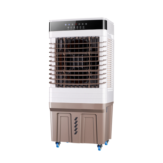 Climatizador Langreo Fabrilamp / Abrila fabricado en metal color blanco y ABS marrón