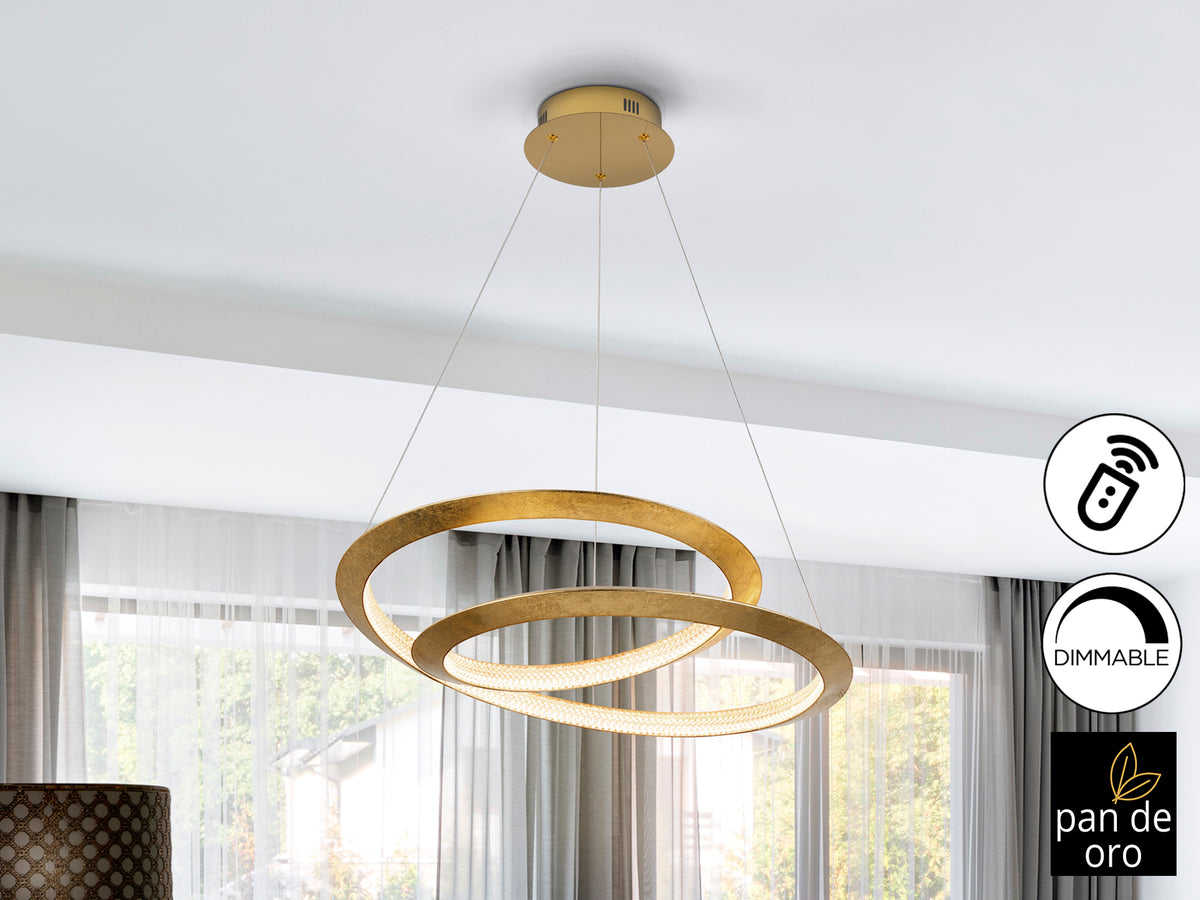 Lámpara de Techo LED Eternity 60 cm Pan de Oro Dimable Schuller en ambiente decorado | Schuller