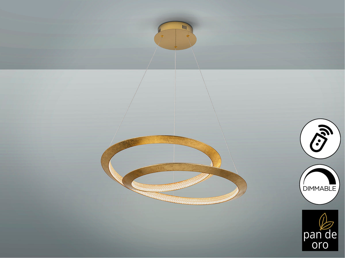 Lámpara de Techo LED Eternity 60 cm Pan de Oro Dimable Schuller en ambiente decorado | Schuller