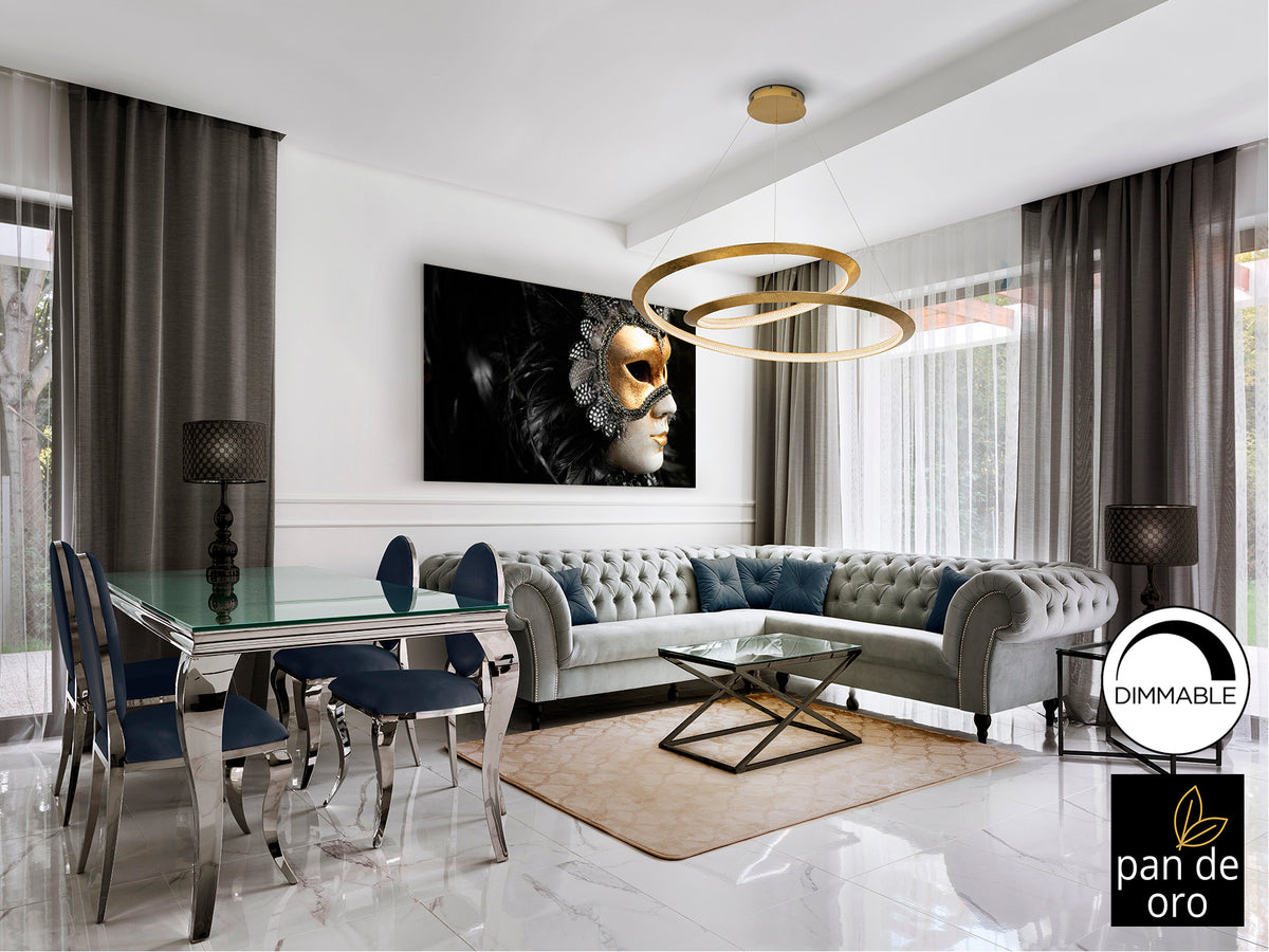Lámpara de Techo LED Eternity 97 cm Pan de Oro Schuller en ambiente decorado | Schuller