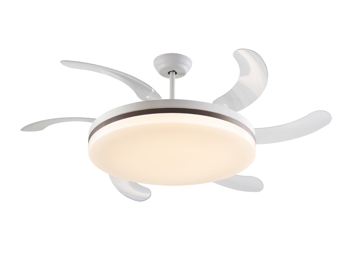 Ventilador de Techo con Luz Vento Maxi 150 cm Aspas Retráctiles Blanco y Bronce Schuller - vista principal | Schuller