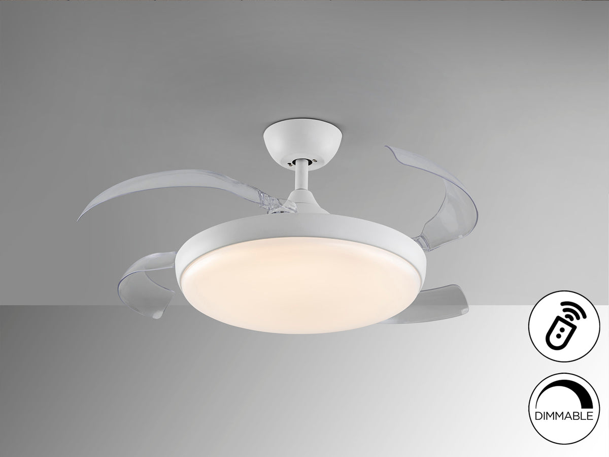 Ventilador de Techo con Luz Venturi Blanco Mate Schuller en ambiente decorado | Schuller